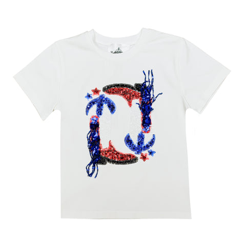 Cowgirl Boots Sequin Kid Shirt