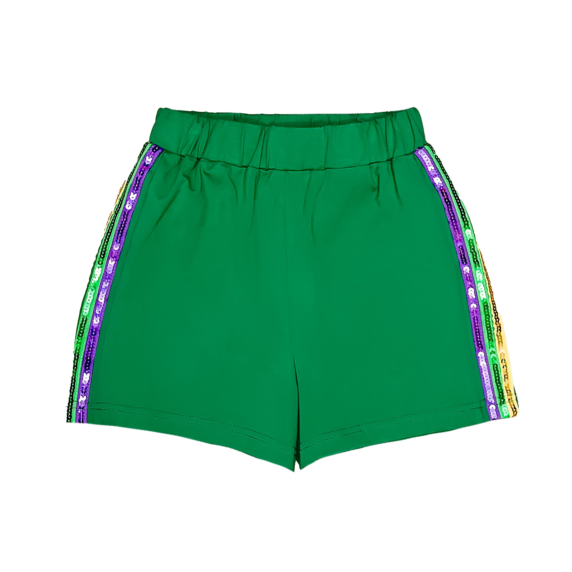 Kids' Mardi Gras Sequin Striped Shorts - Green