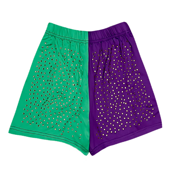 Color Block Athletic Wear with Crystals Bottom