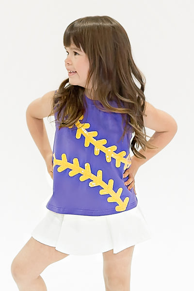 Baseball Purple Tank