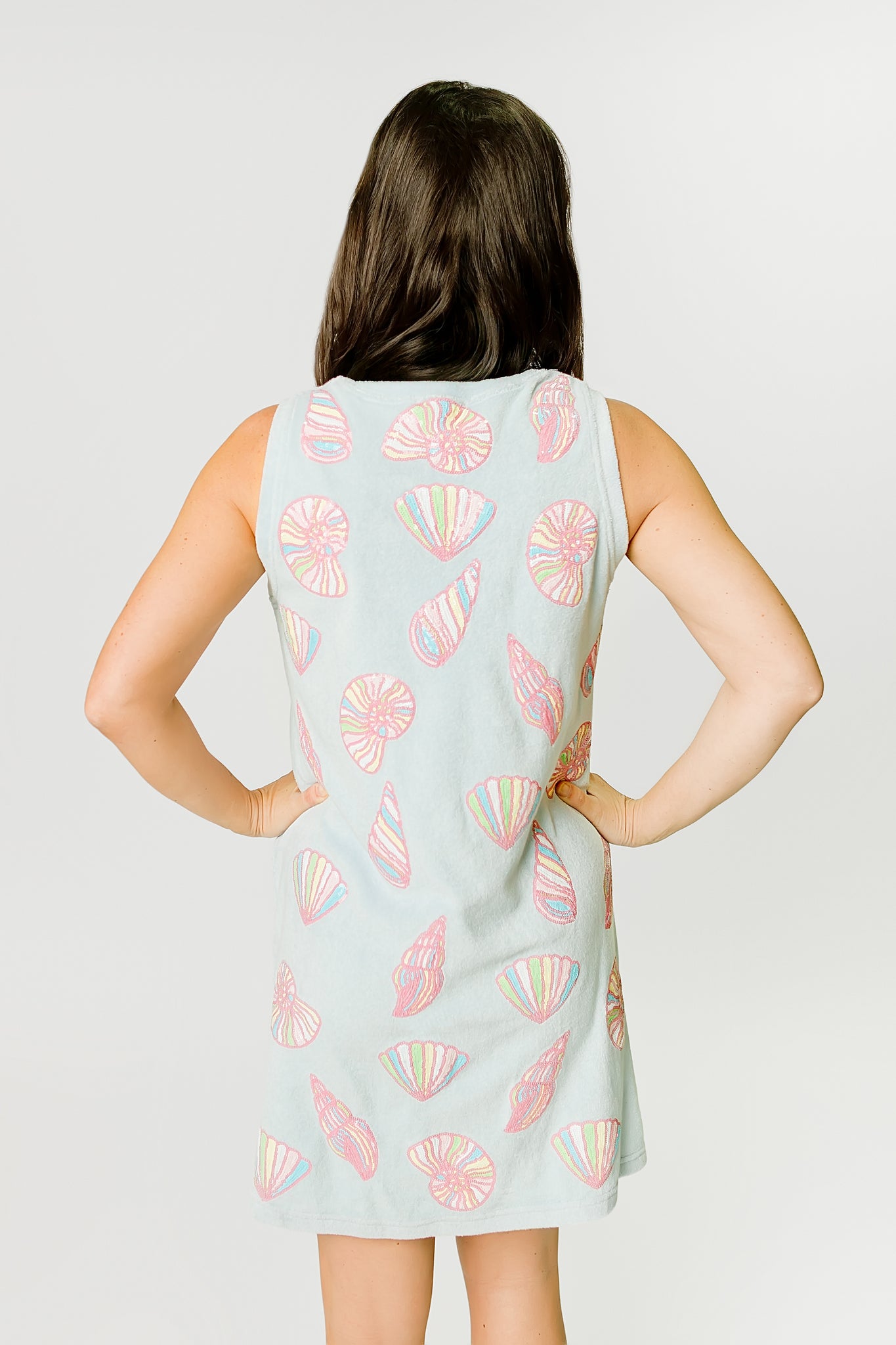 Colorful Shells Dress - Light Blue