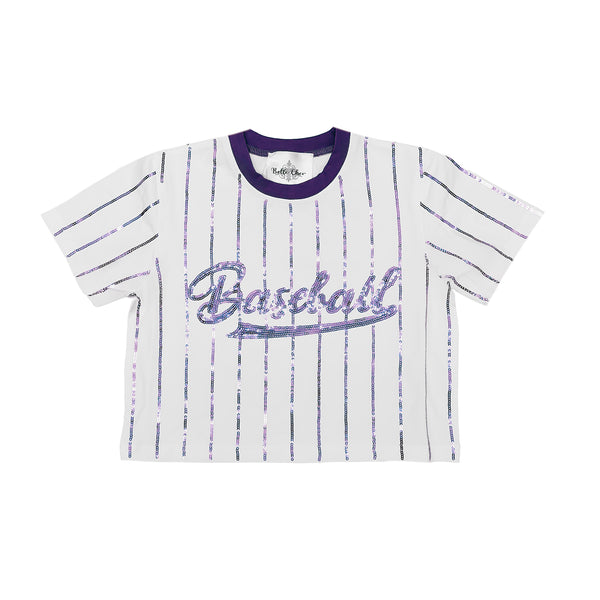 Baseball Purple Striped Top