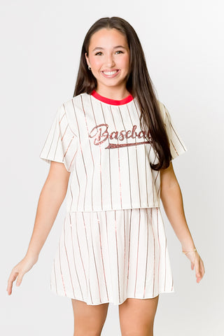 Baseball Red Striped Top