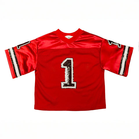 Red and Black Sequin Adult Jersey
