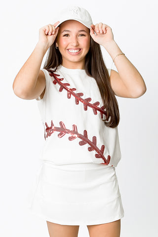 Baseball White Tank