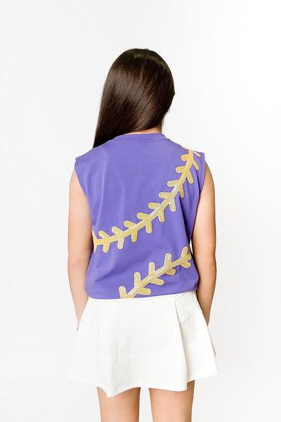 Baseball Purple Tank