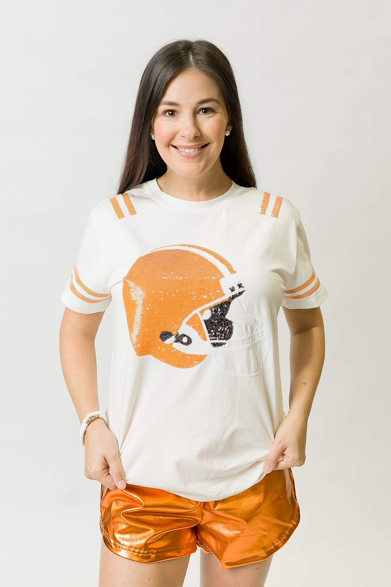 Women's Orange & White Helmet Tee