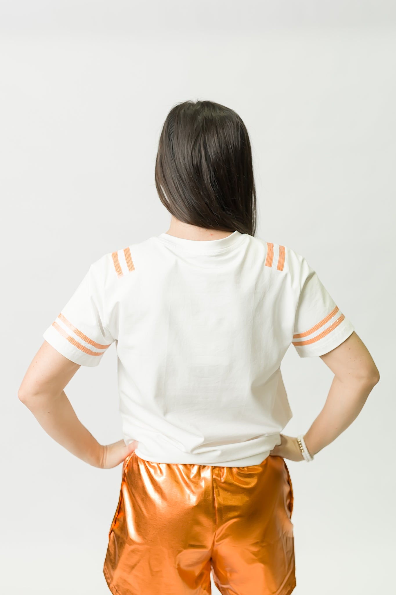 Women's Orange & White Helmet Tee