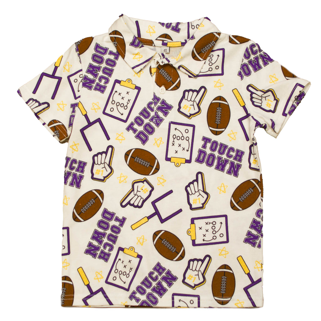 Purple And Yellow Touchdown Kid Polo