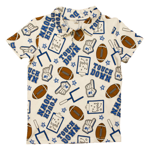 Royal Blue Touchdown Kid Polo