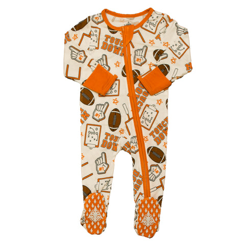 Orange Touchdown Bamboo Romper