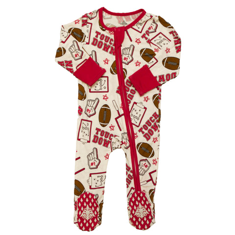 Red Touchdown Bamboo Romper