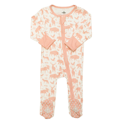 Pink Animals Bamboo Romper