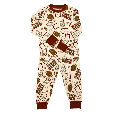 Maroon Touchdown Bamboo Pajamas