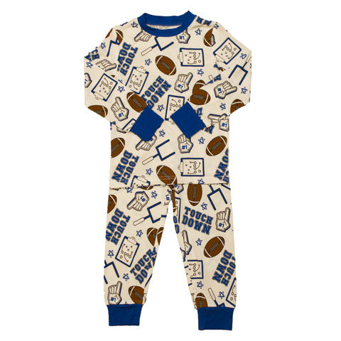 Royal Blue Touchdown Bamboo Pajamas