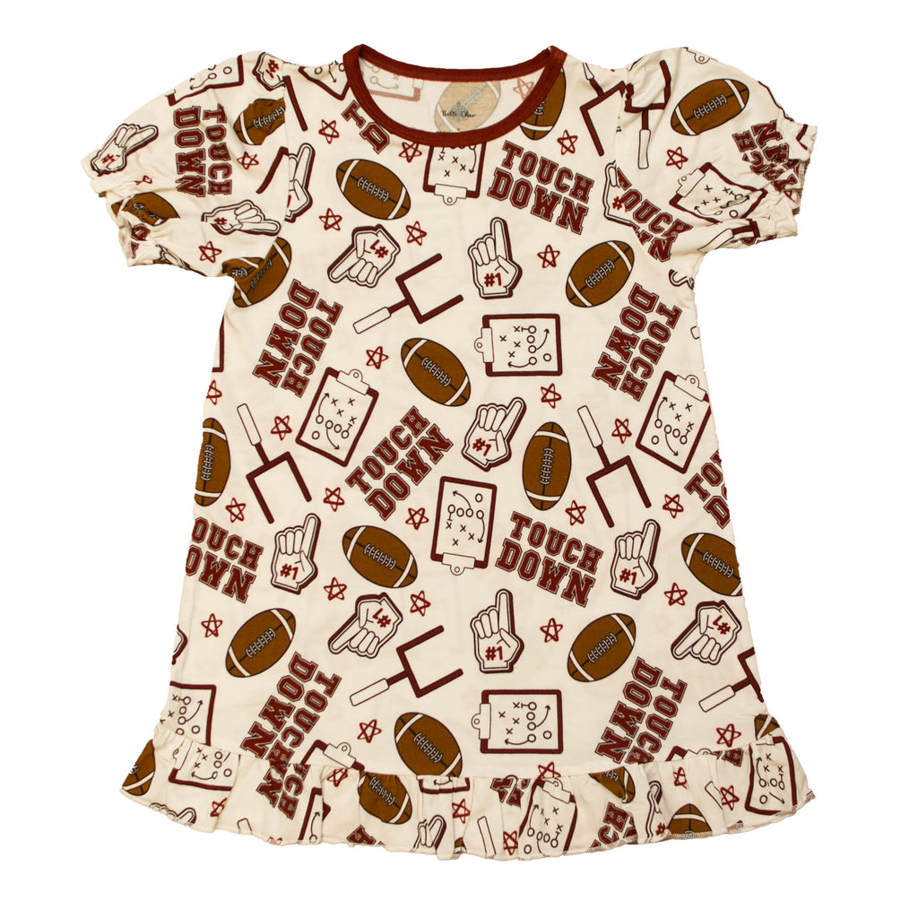 Maroon Touchdown Bamboo Play Dress