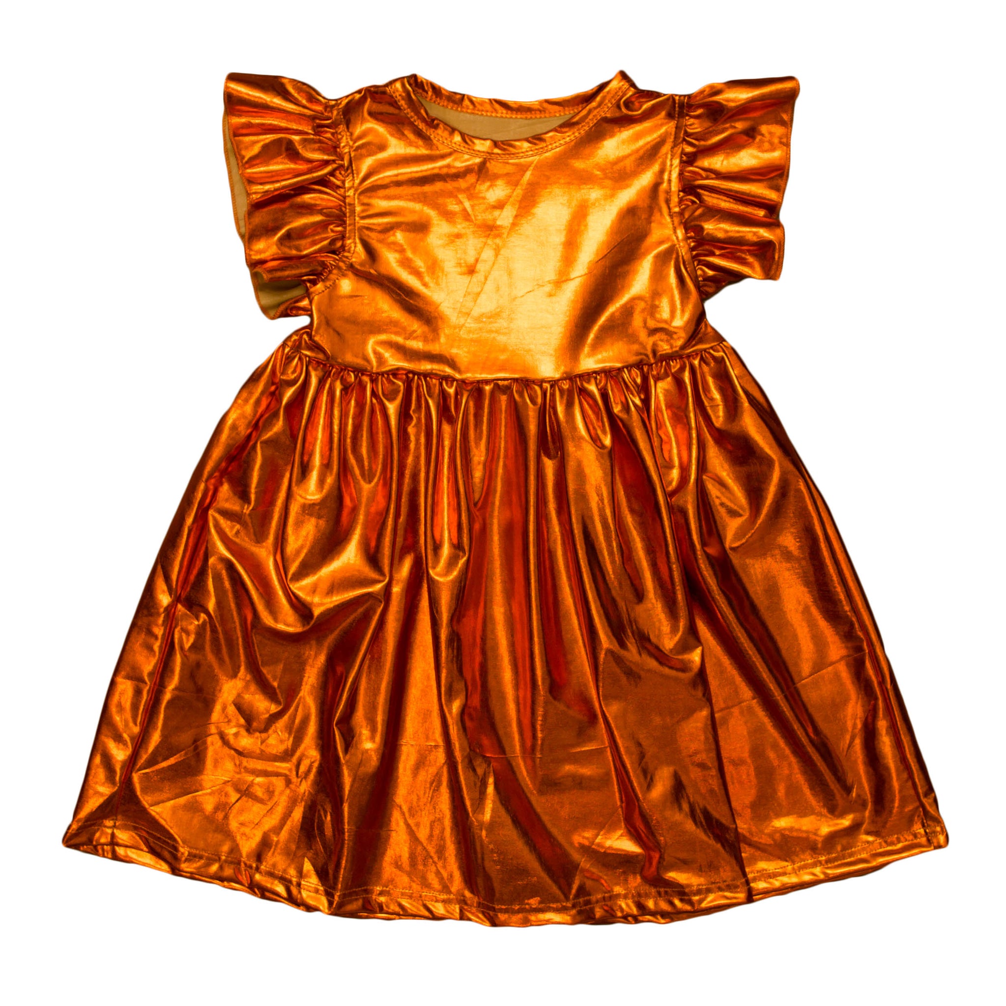 Orange Metallic Kid Dress