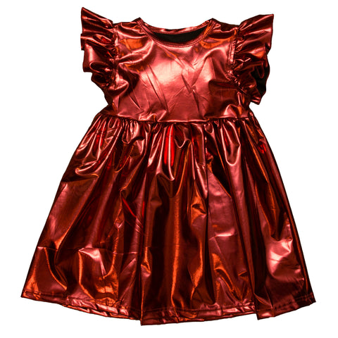 Maroon Metallic Kid Dress