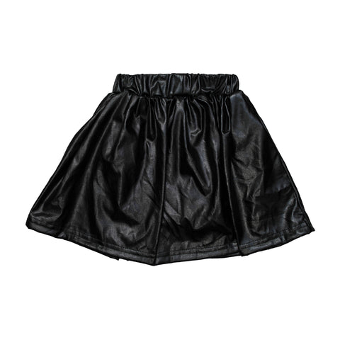 Black Metallic Kid Skort