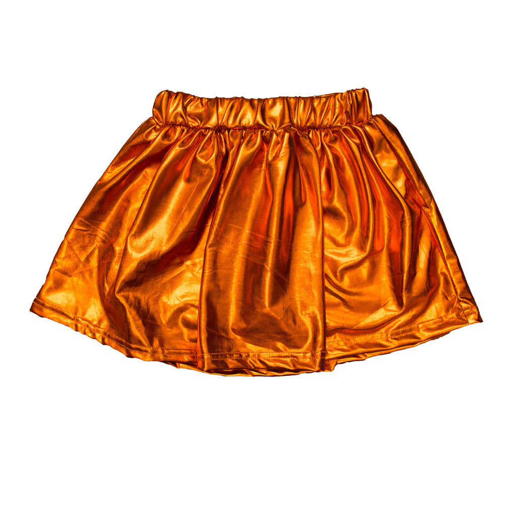 Orange Metallic Kid Skort