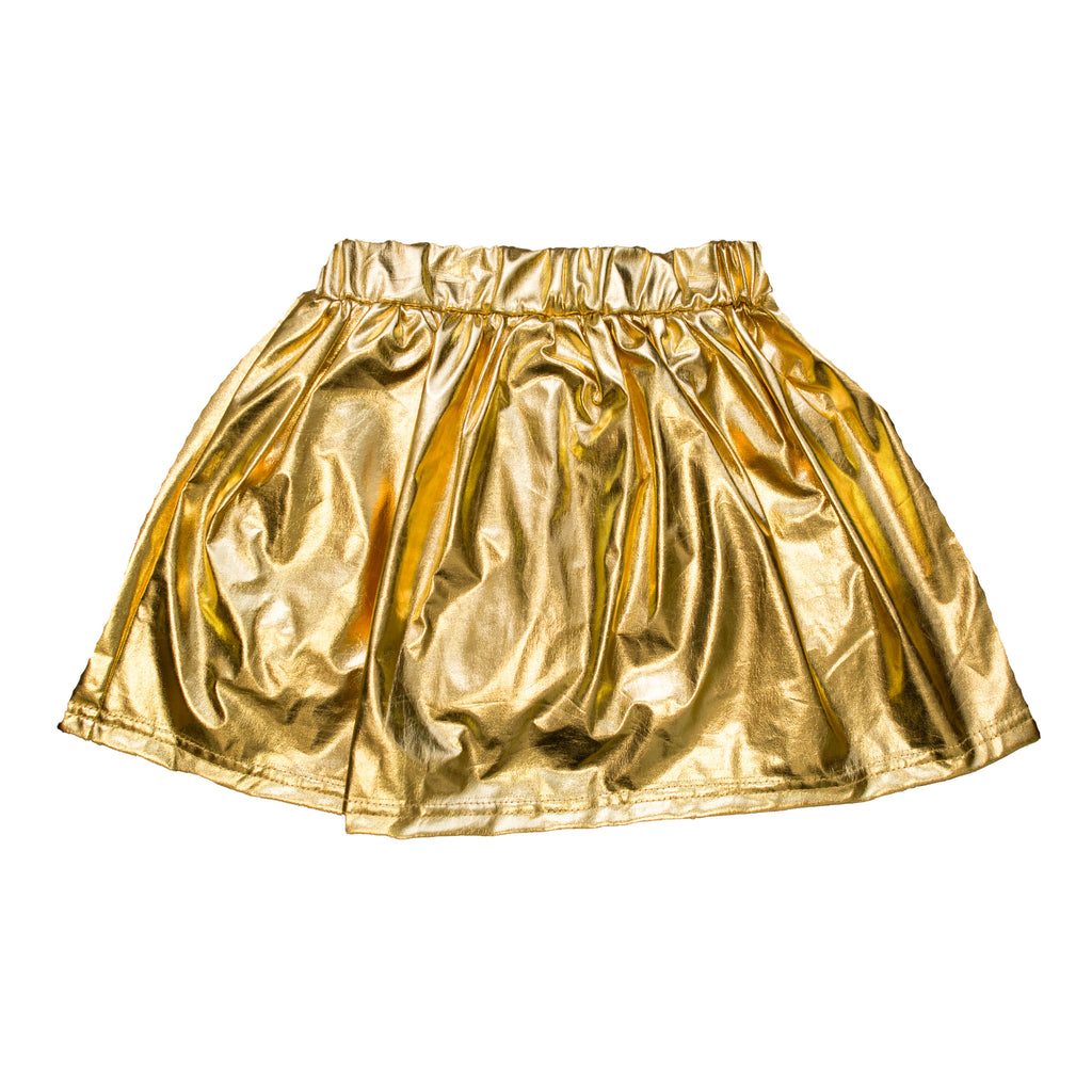 Gold Metallic Kid Skort