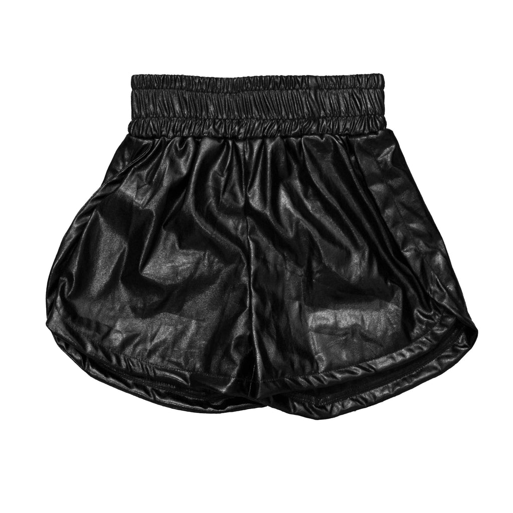 Black Metallic Kid Shorts