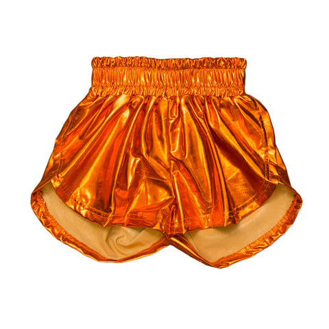 Orange Metallic Shorts