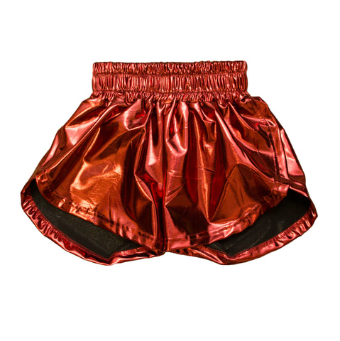 Maroon Metallic Kid Shorts