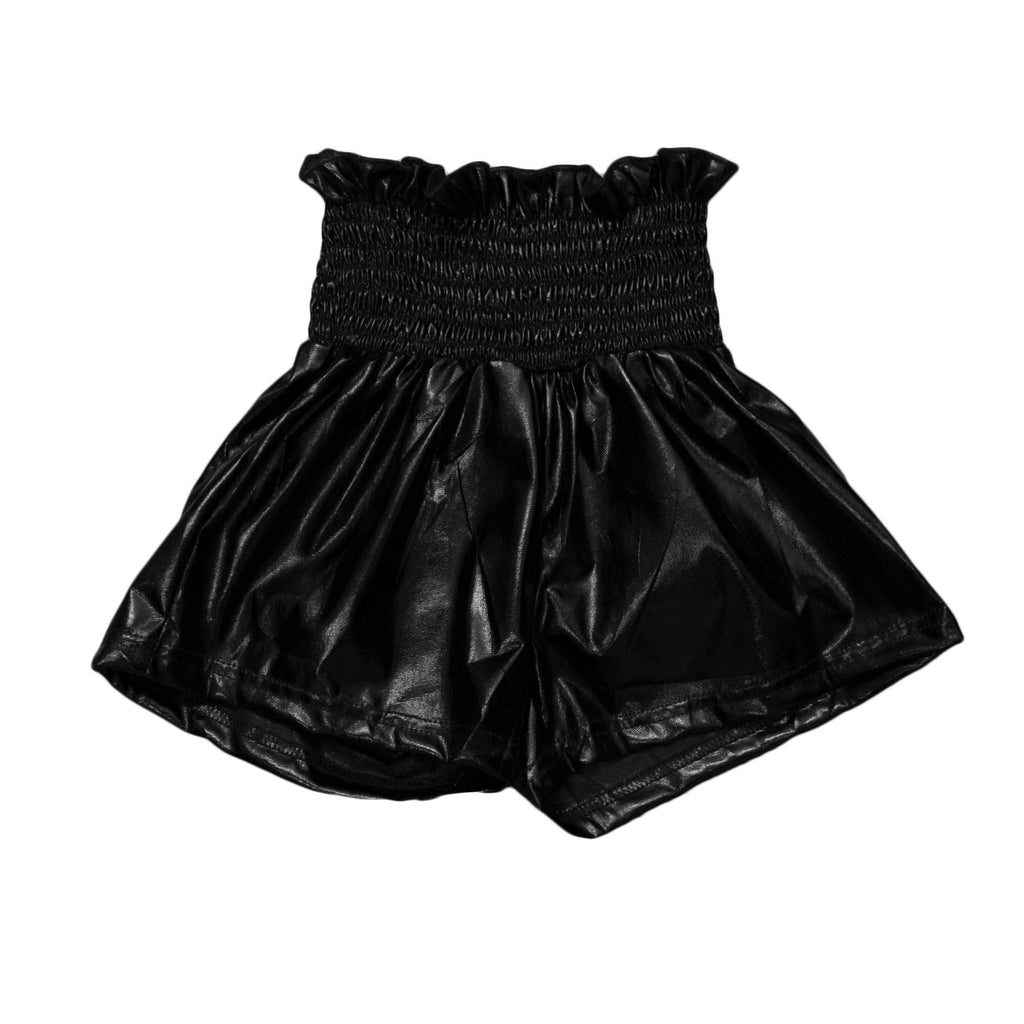 Black Metallic Swing Kid Shorts