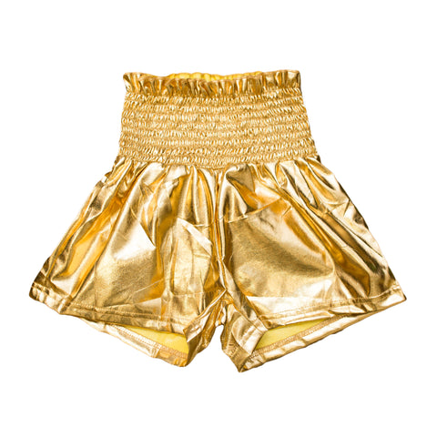 Gold Metallic Swing Kid Shorts