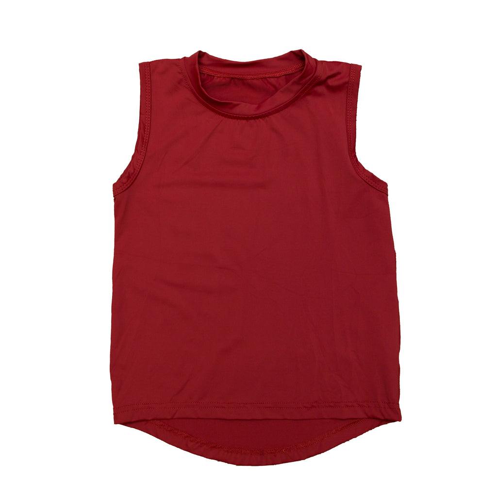 Maroon High Low Kid Tank