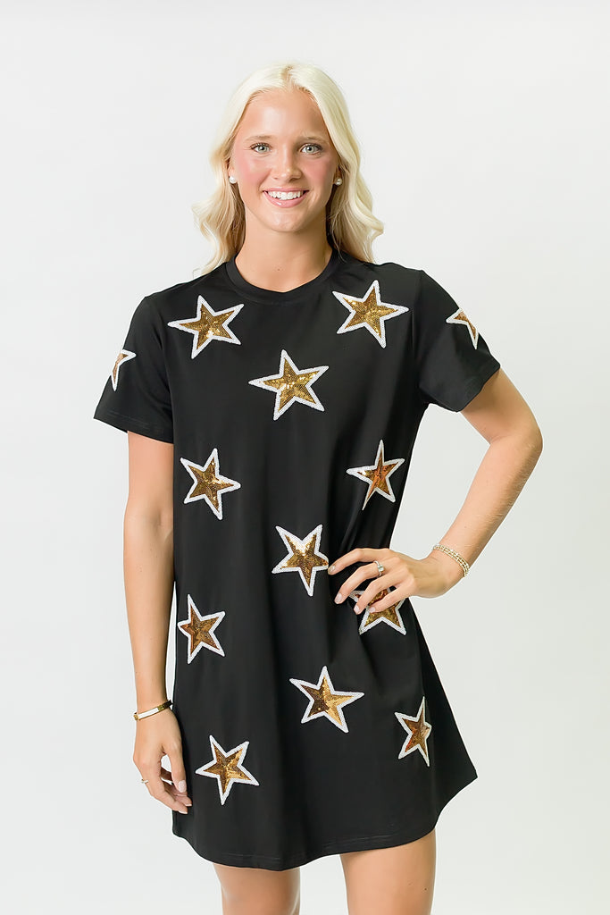 Black and Gold Star Dress M Black and Gold Star Dress M