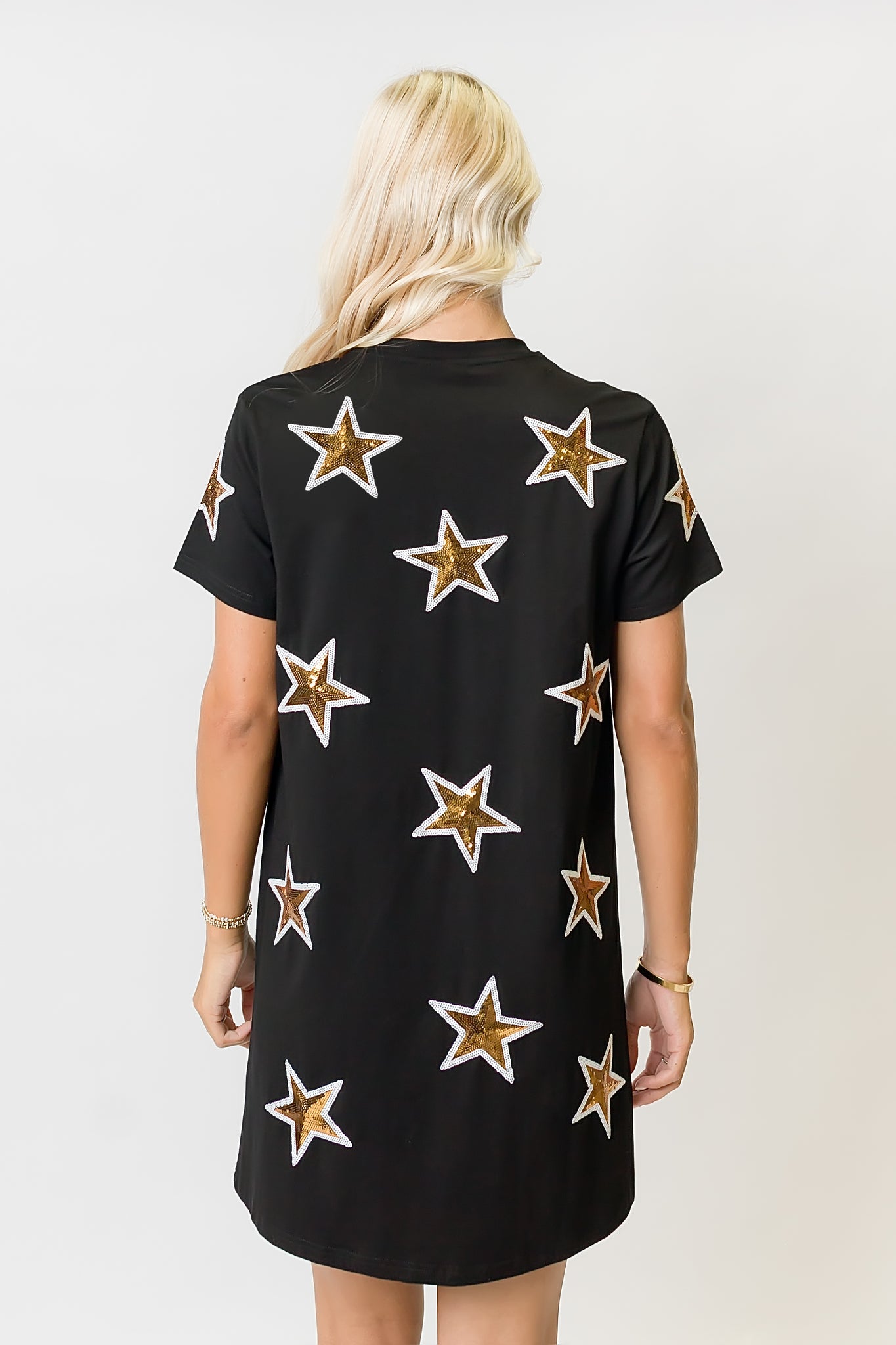 gold a line mini dress Mac Duggal Embellished Sleeveless A-Line Dress