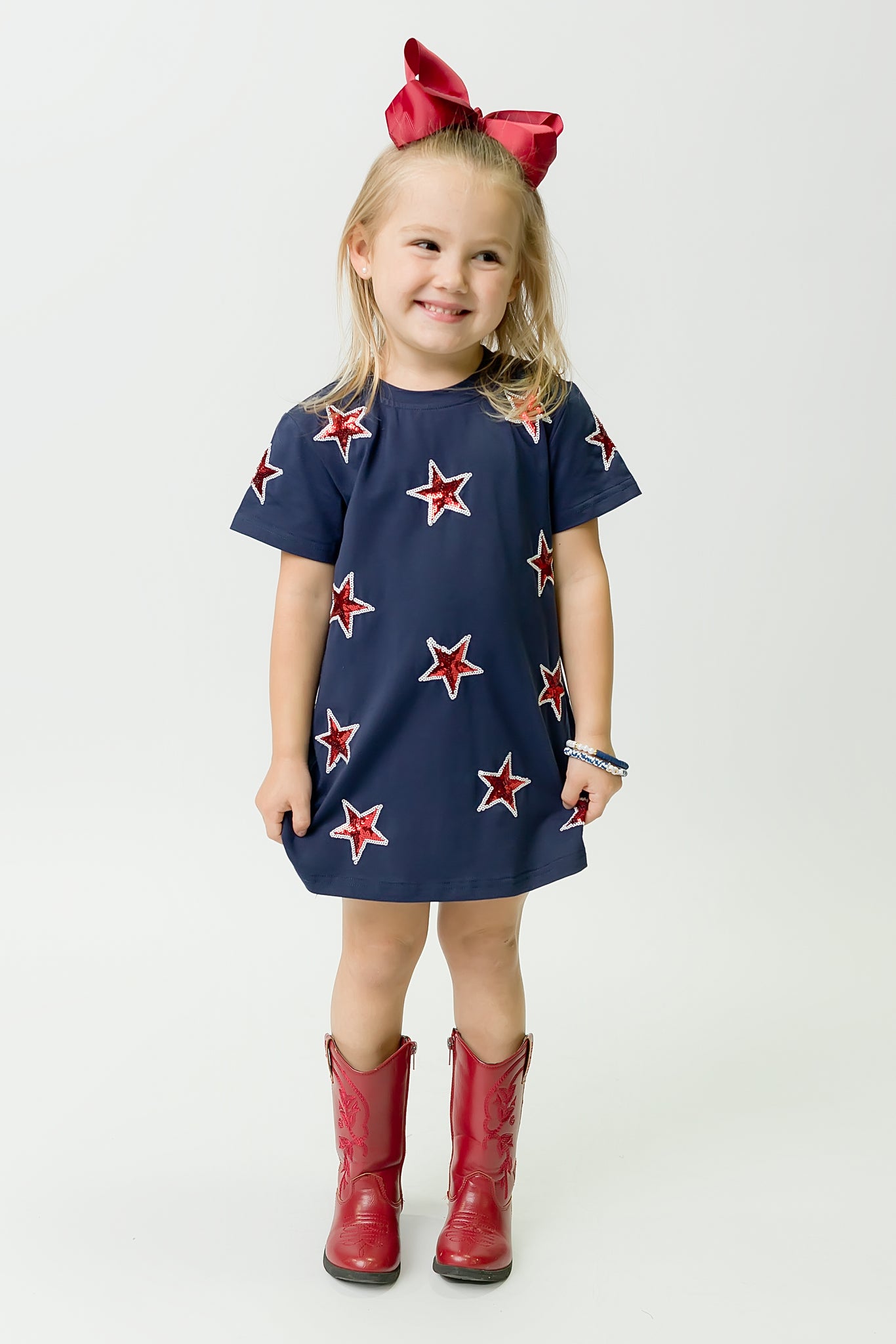 Navy and Red Star Dress