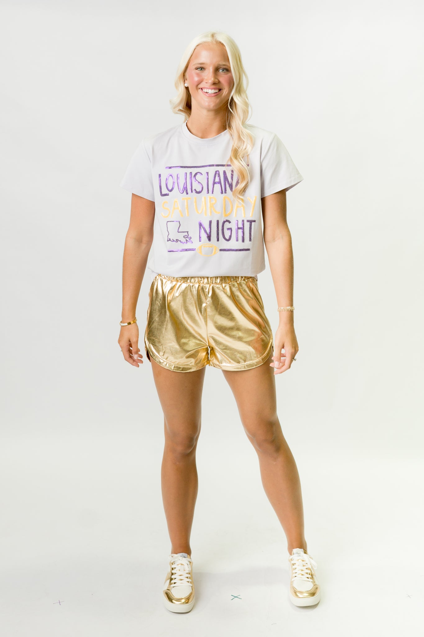 Gold Metallic Shorts