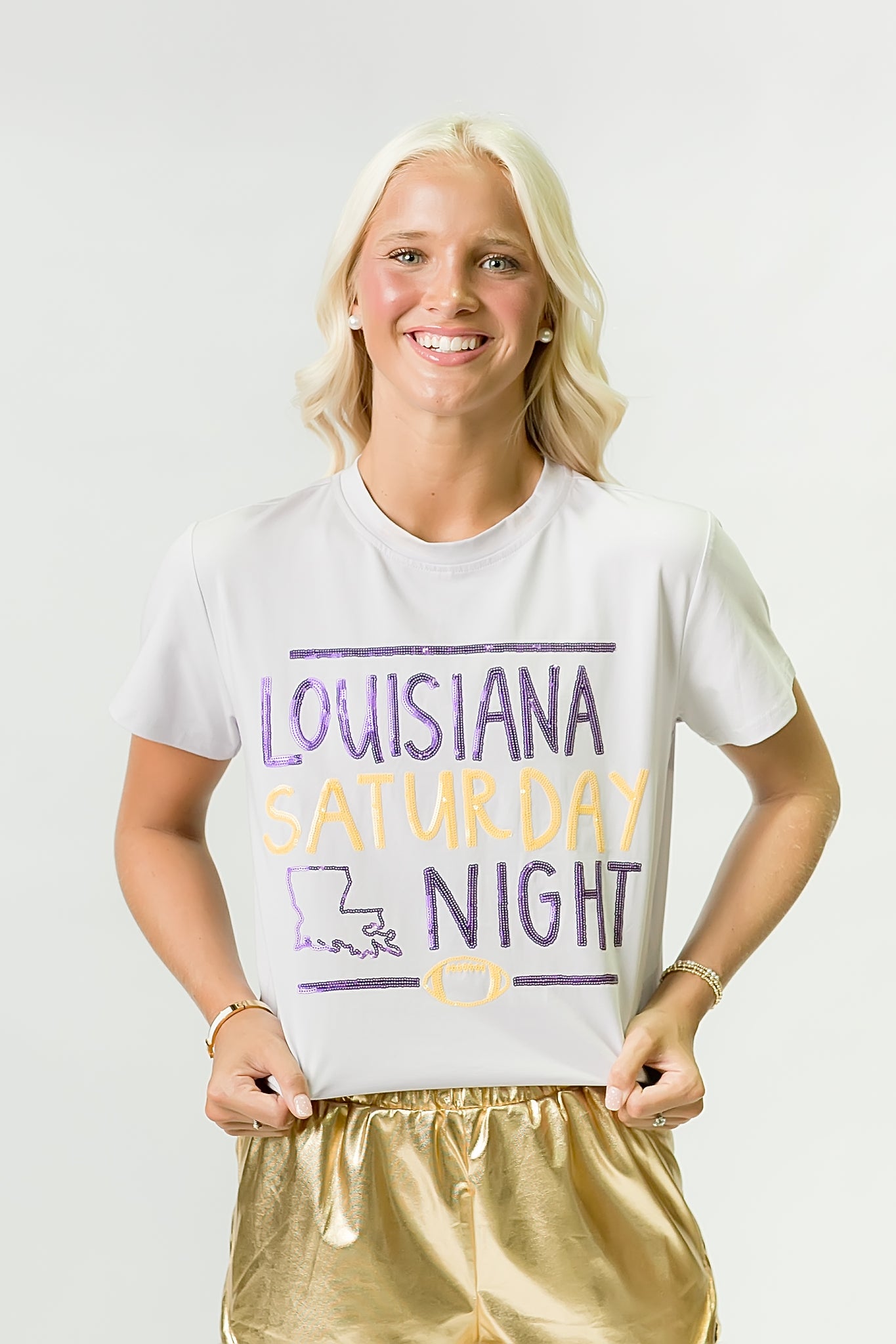 Women's Louisiana Saturday Night Sequin Shirt