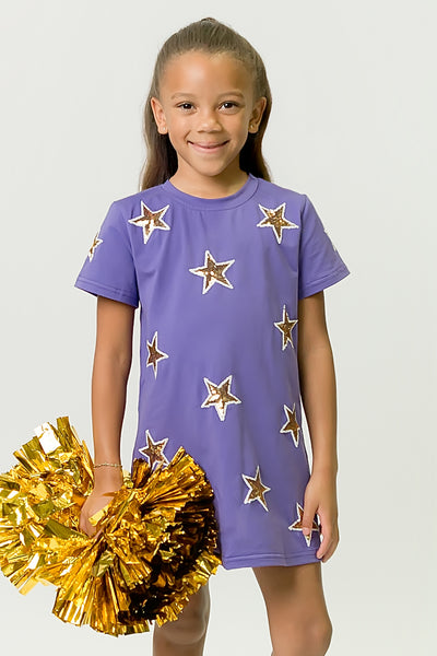 Purple and Gold Star Dress