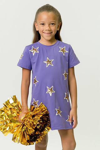 Purple and Gold Star Dress