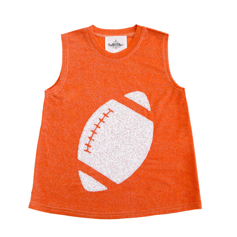 Orange Shimmer Kid Football Tank