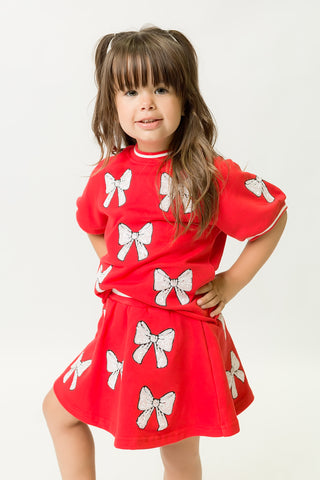Red and White Bows Top