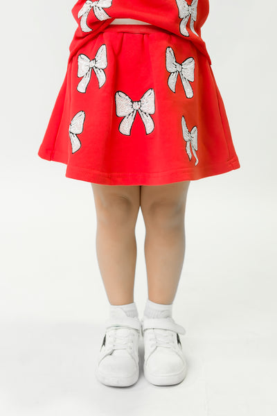 Red and White Bows Skort