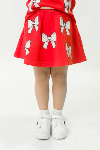 Red and White Bows Skort