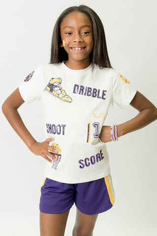 Purple and Yellow Basketball Shirt