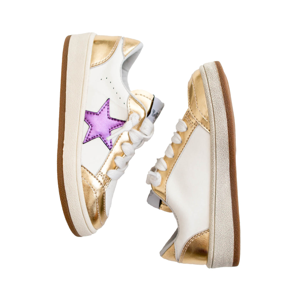 Purple And Gold Adult Star Sneakers