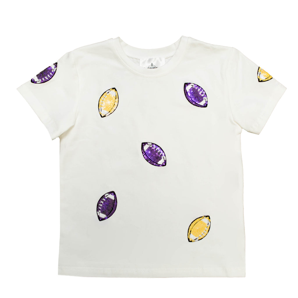 Purple And Yellow Football Kid Shirt