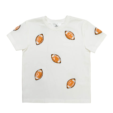 Orange Sequin Football Adult Shirt