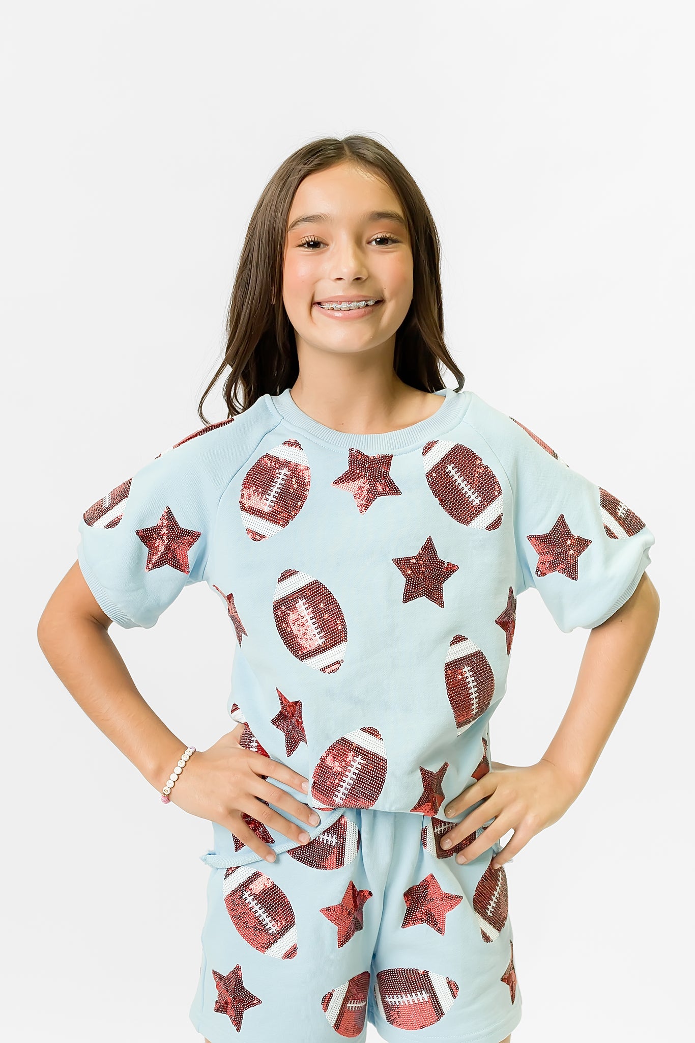Kids' Light Blue Football Top