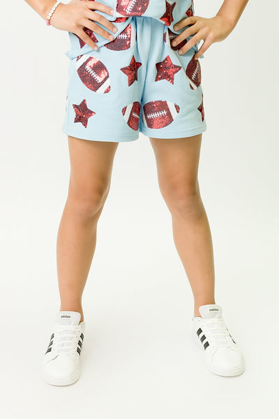 Light Blue Football Shorts