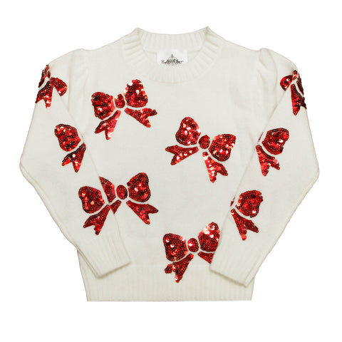 Red Bows Adult Sweater