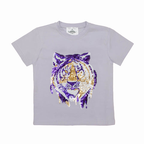 Lavender Tiger Face Adult Shirt